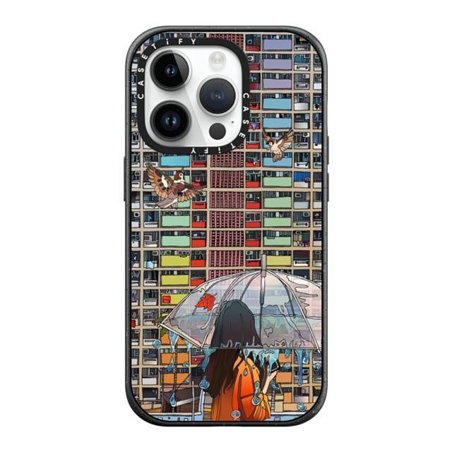 Vivian Ho x CASETiFY iPhone 14 Pro ケース マットブラック インパクトケース MagSafe対応 Vivian Ho - Rainbow after Rain