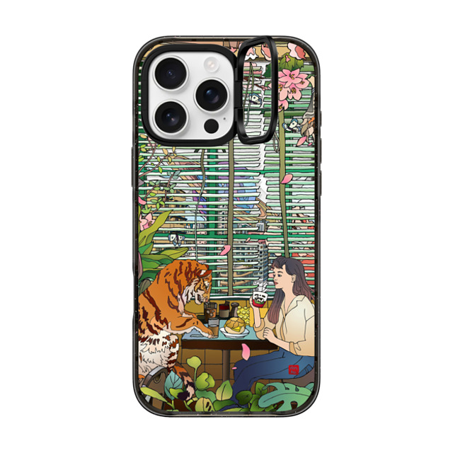 Vivian Ho x CASETiFY iPhone 16 Pro Max ケース ブラック インパクトリングスタンドケース MagSafe対応 Vivian Ho - I miss us.