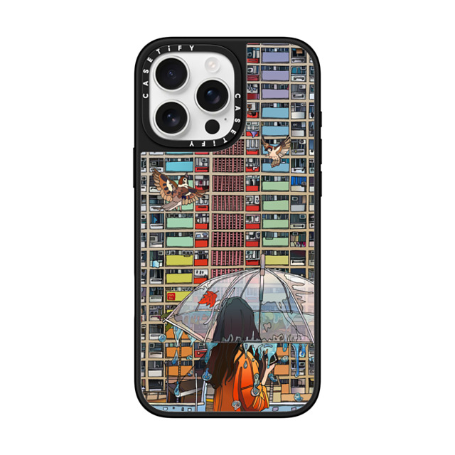 Vivian Ho x CASETiFY iPhone 16 Pro Max ケース Silver on Black ミラーケース MagSafe対応 Vivian Ho - Rainbow after Rain