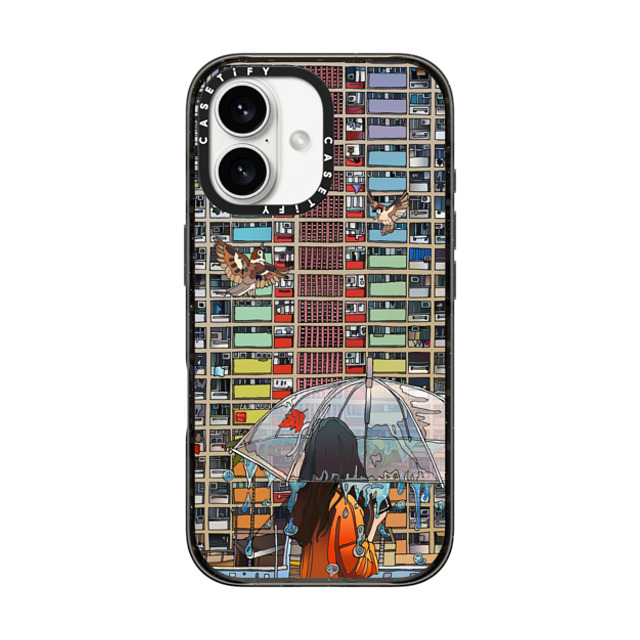 Vivian Ho x CASETiFY iPhone 16 ケース ブラック インパクトケース MagSafe対応 Vivian Ho - Rainbow after Rain