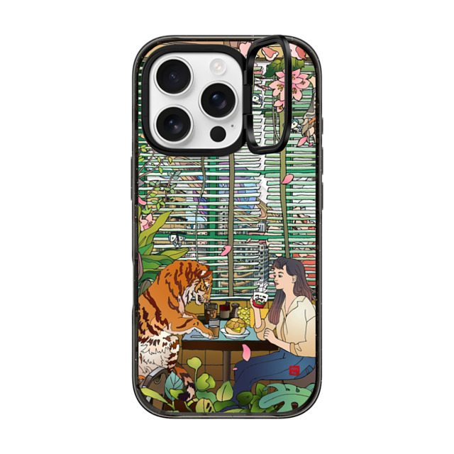 Vivian Ho x CASETiFY iPhone 16 Pro ケース ブラック インパクトリングスタンドケース MagSafe対応 Vivian Ho - I miss us.