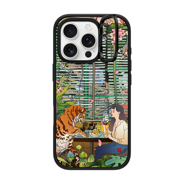 Vivian Ho x CASETiFY iPhone 16 Pro ケース マットブラック インパクトリングスタンドケース MagSafe対応 Vivian Ho - I miss us.