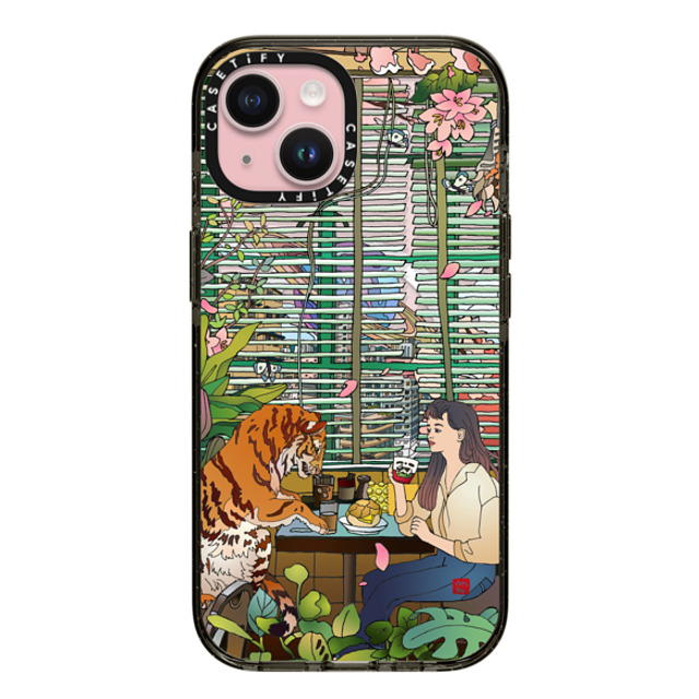Vivian Ho x CASETiFY iPhone 15 ケース Tiger,Animal ブラック インパクトケース MagSafe対応 Vivian Ho - I miss us. Back to School Vivian Ho x CASETiFY iPhone 15 ケース Tiger,Animal ブラック インパクトケース MagSafe対応 Vivian Ho - I miss us. Back to School