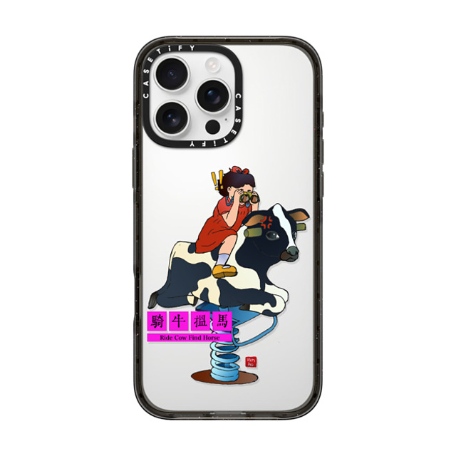 Vivian Ho x CASETiFY iPhone 16 Pro Max ケース Cow,Animal ブラック インパクトケース Vivian Ho - Ride Cow Find Horse Back to School Vivian Ho x CASETiFY iPhone 16 Pro Max ケース Cow,Animal ブラック インパクトケース Vivian Ho - Ride Cow Find Horse Back to School
