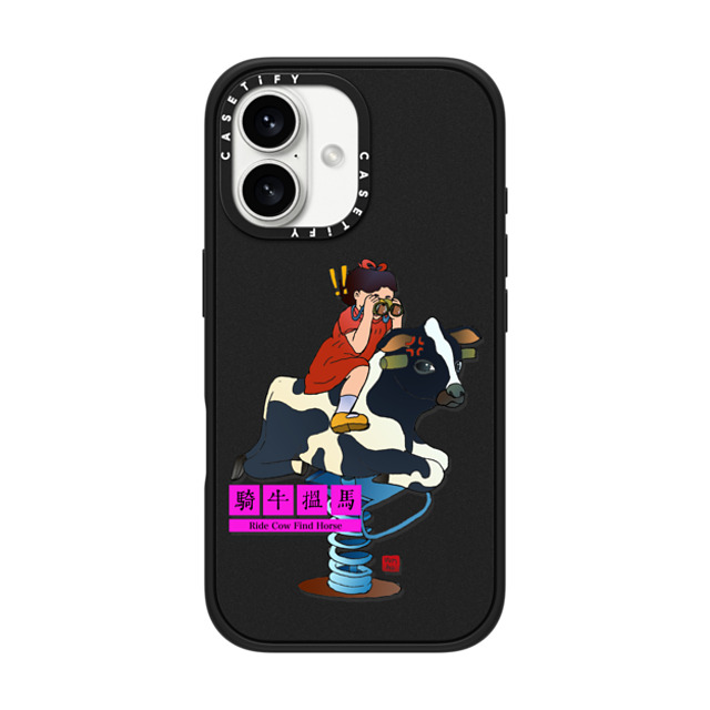 Vivian Ho x CASETiFY iPhone 16 ケース Cow,Animal マットブラック インパクトケース MagSafe対応 Vivian Ho - Ride Cow Find Horse Father's Day Vivian Ho x CASETiFY iPhone 16 ケース Cow,Animal マットブラック インパクトケース MagSafe対応 Vivian Ho - Ride Cow Find Horse Father's Day