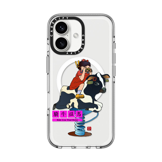 Vivian Ho x CASETiFY iPhone 16 ケース Cow,Animal クリア クリア ケース MagSafe対応 Vivian Ho - Ride Cow Find Horse Father's Day Vivian Ho x CASETiFY iPhone 16 ケース Cow,Animal クリア クリア ケース MagSafe対応 Vivian Ho - Ride Cow Find Horse Father's Day