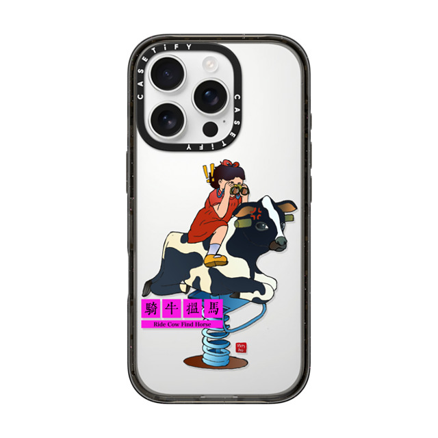 Vivian Ho x CASETiFY iPhone 16 Pro Case Cow,Animal Black Impact Case Vivian Ho - Ride Cow Find Horse Mother's Day Vivian Ho x CASETiFY iPhone 16 Pro Case Cow,Animal Black Impact Case Vivian Ho - Ride Cow Find Horse Mother's Day
