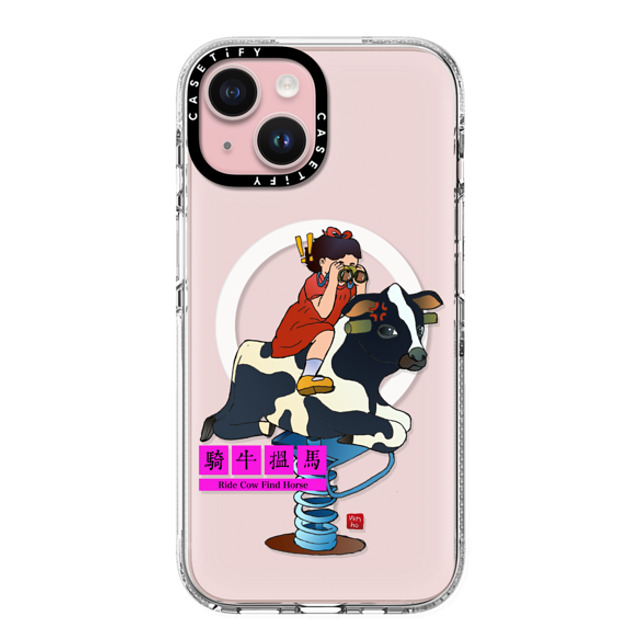 Vivian Ho x CASETiFY iPhone 15 ケース Cow,Animal クリア クリア ケース MagSafe対応 Vivian Ho - Ride Cow Find Horse Father's Day Vivian Ho x CASETiFY iPhone 15 ケース Cow,Animal クリア クリア ケース MagSafe対応 Vivian Ho - Ride Cow Find Horse Father's Day