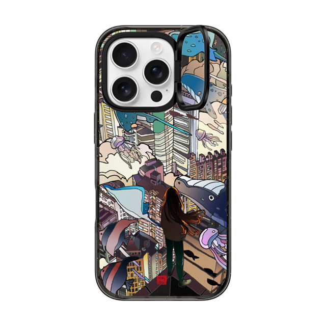 Vivian Ho x CASETiFY iPhone 16 Pro ケース ブラック インパクトリングスタンドケース MagSafe対応 Vivian Ho - I can't take my eyes off you