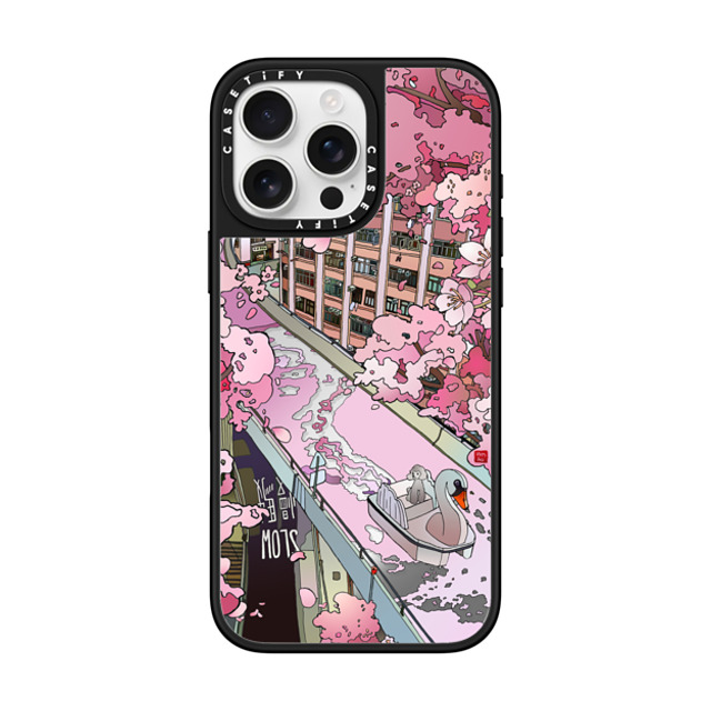 Vivian Ho x CASETiFY iPhone 16 Pro Max ケース Silver on Black ミラーケース MagSafe対応 Vivian Ho - Sakura Dream