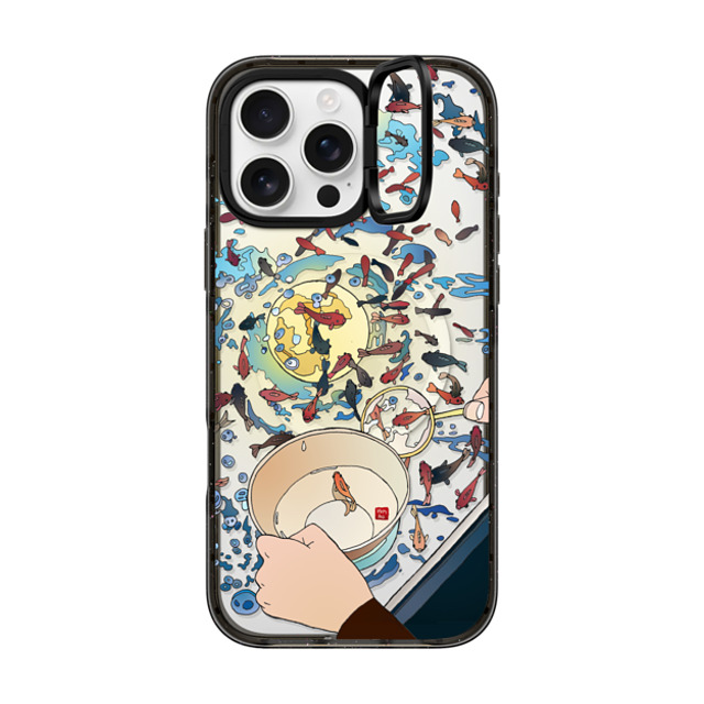 Vivian Ho x CASETiFY iPhone 16 Pro Max ケース ブラック インパクトリングスタンドケース MagSafe対応 Vivian Ho - Moon Fishing