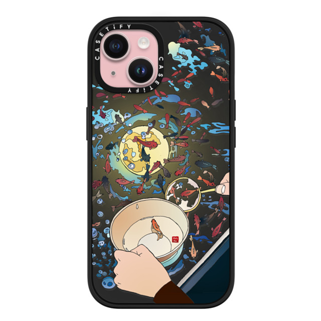 Vivian Ho x CASETiFY iPhone 15 ケース マットブラック インパクトケース MagSafe対応 Vivian Ho - Moon Fishing