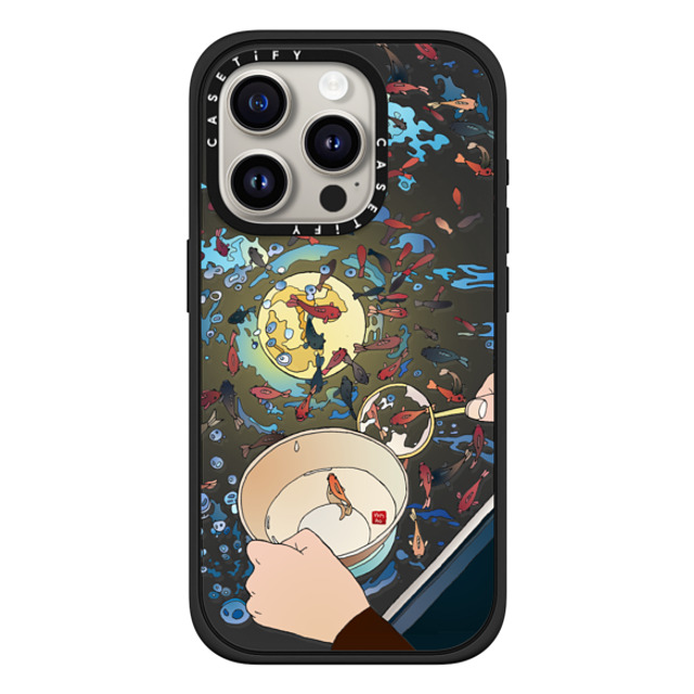 Vivian Ho x CASETiFY iPhone 15 Pro ケース マットブラック インパクトケース MagSafe対応 Vivian Ho - Moon Fishing