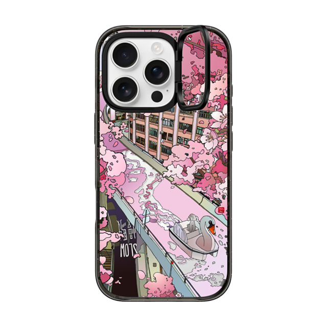 Vivian Ho x CASETiFY iPhone 16 Pro ケース ブラック インパクトリングスタンドケース MagSafe対応 Vivian Ho - Sakura Dream