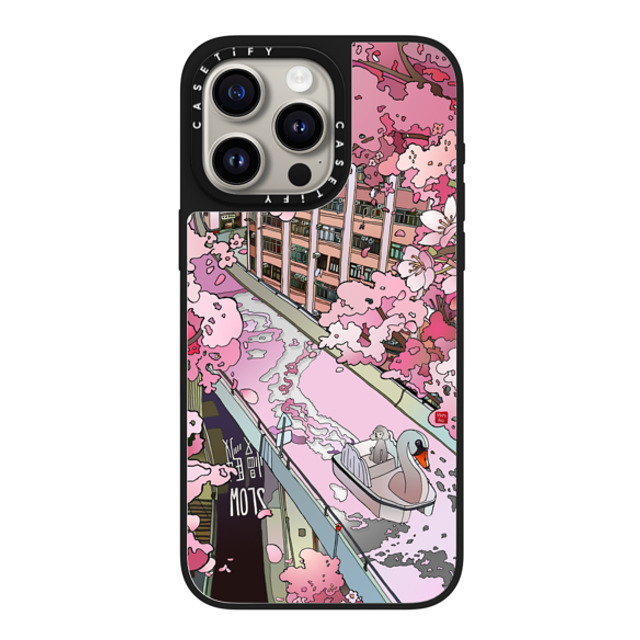 Vivian Ho x CASETiFY iPhone 15 Pro Max ケース Silver on Black ミラーケース MagSafe対応 Vivian Ho - Sakura Dream