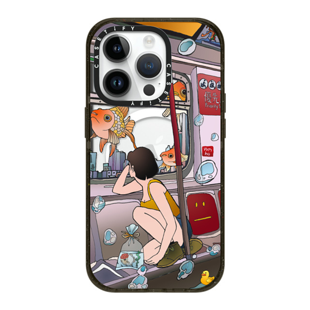 Vivian Ho x CASETiFY iPhone 14 Pro ケース ブラック インパクトケース MagSafe対応 Vivian Ho - Wish you were here