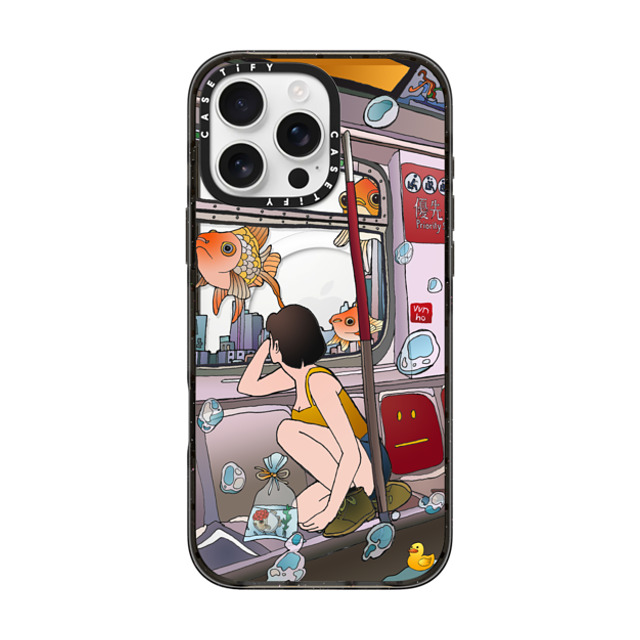 Vivian Ho x CASETiFY iPhone 16 Pro Max ケース ブラック インパクトケース MagSafe対応 Vivian Ho - Wish you were here