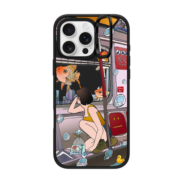 Vivian Ho x CASETiFY iPhone 16 Pro Max ケース マットブラック インパクトリングスタンドケース MagSafe対応 Vivian Ho - Wish you were here