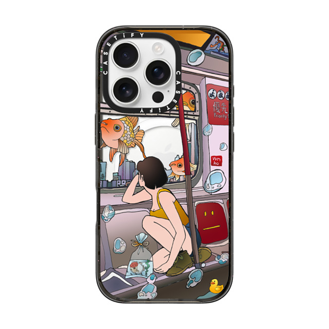 Vivian Ho x CASETiFY iPhone 16 Pro ケース ブラック インパクトケース MagSafe対応 Vivian Ho - Wish you were here