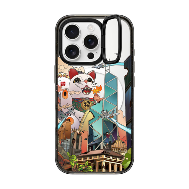 Vivian Ho x CASETiFY iPhone 16 Pro ケース ブラック インパクトリングスタンドケース MagSafe対応 Vivian Ho - GodziMeow