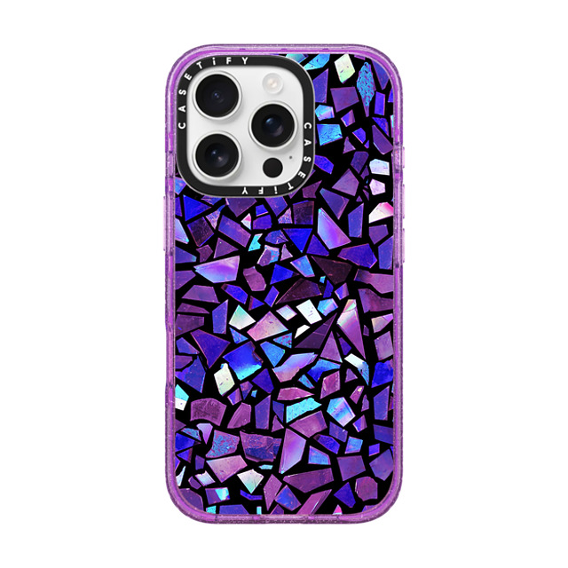 CASETiFY iPhone 16 Pro ケース Glitter Purple インパクトケース MagSafe対応 Deep Crystals lila miller