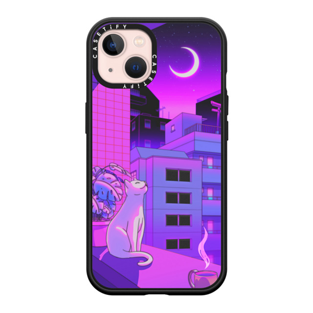 Owakita x CASETiFY iPhone 13 ケース マットブラック インパクトケース MagSafe対応 Under The Neon Moon