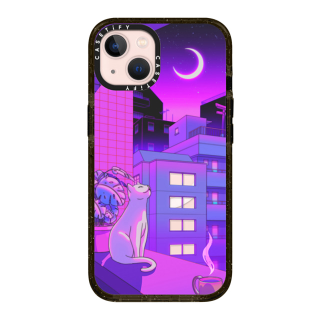 Owakita x CASETiFY iPhone 13 ケース ブラック インパクトケース MagSafe対応 Under The Neon Moon