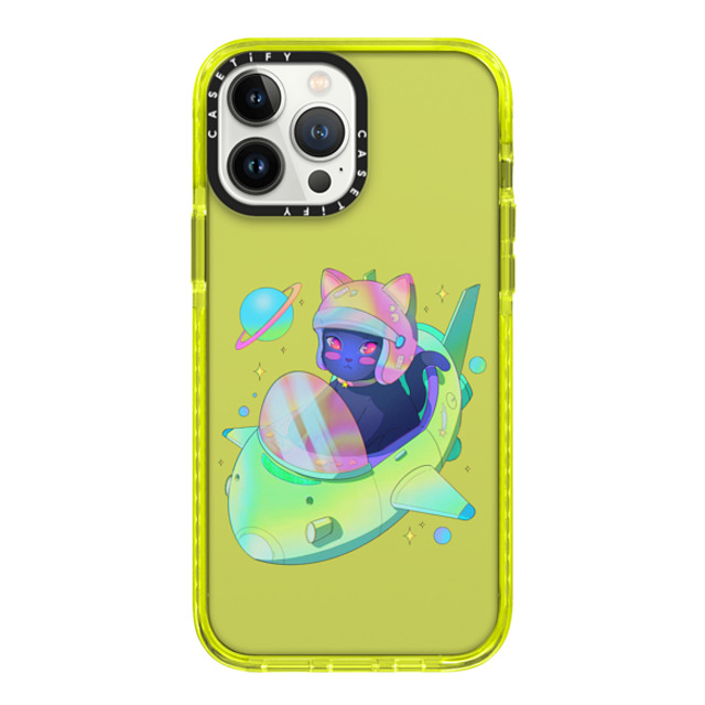 Owakita x CASETiFY iPhone 13 Pro Max Case ネオン イエロー Impact Case Star Cat Owakita x CASETiFY iPhone 13 Pro Max Case ネオン イエロー Impact Case Star Cat