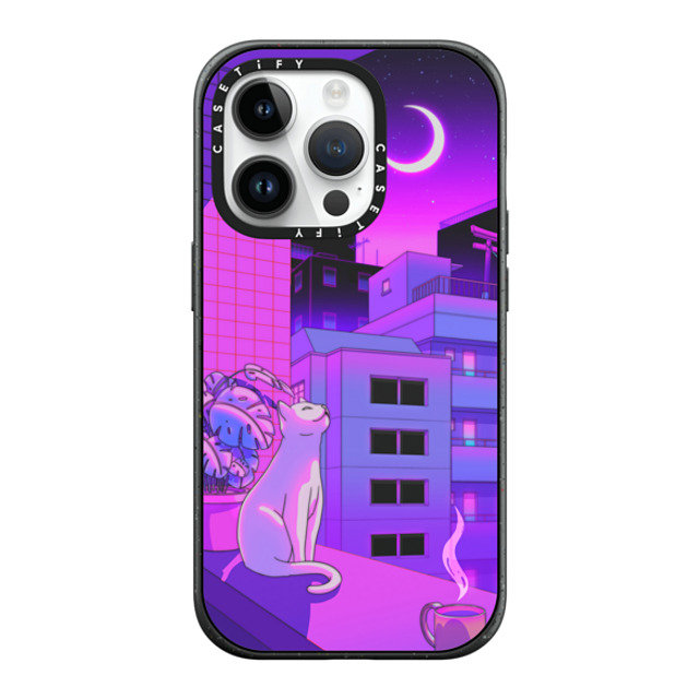 Owakita x CASETiFY iPhone 14 Pro ケース マットブラック インパクトケース MagSafe対応 Under The Neon Moon