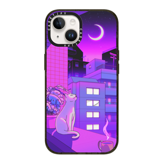 Owakita x CASETiFY iPhone 14 ケース ブラック インパクトケース MagSafe対応 Under The Neon Moon