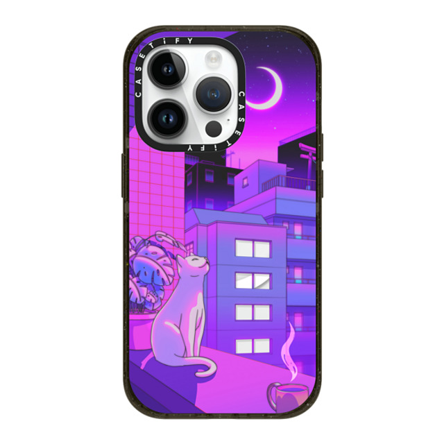 Owakita x CASETiFY iPhone 14 Pro ケース ブラック インパクトケース MagSafe対応 Under The Neon Moon