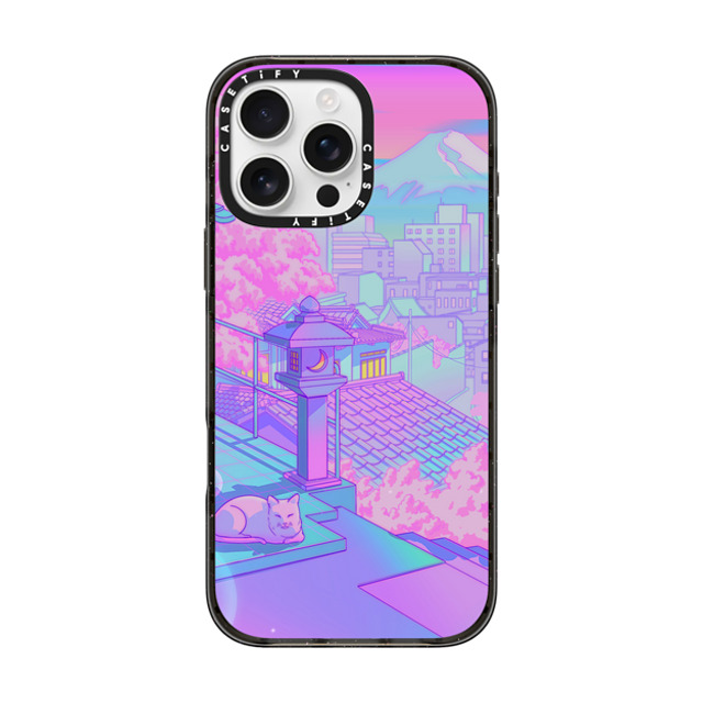 Owakita x CASETiFY iPhone 16 Pro Max Case Cartoon,Digital Art Black Impact Case MagSafe Compatible Fuji Blossom Father's Day Owakita x CASETiFY iPhone 16 Pro Max Case Cartoon,Digital Art Black Impact Case MagSafe Compatible Fuji Blossom Father's Day