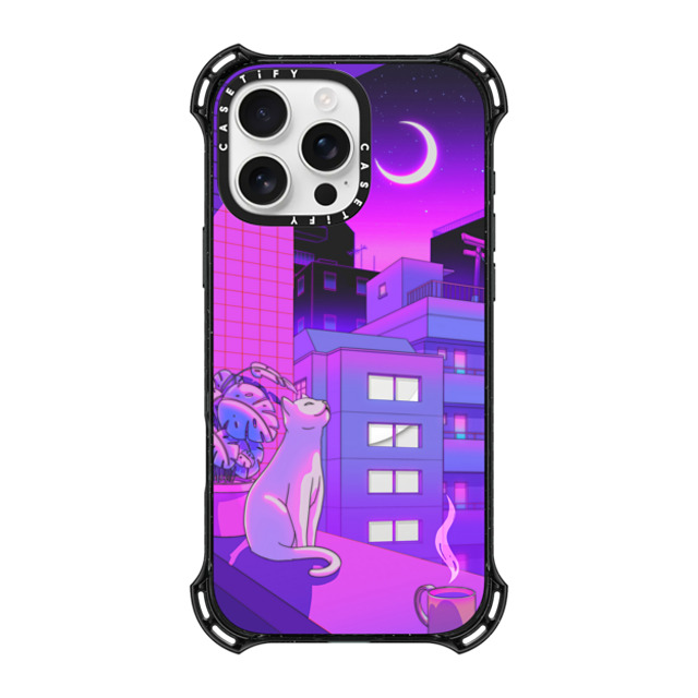 Owakita x CASETiFY iPhone 16 Pro Max ケース ブラック バウンスケース Under The Neon Moon