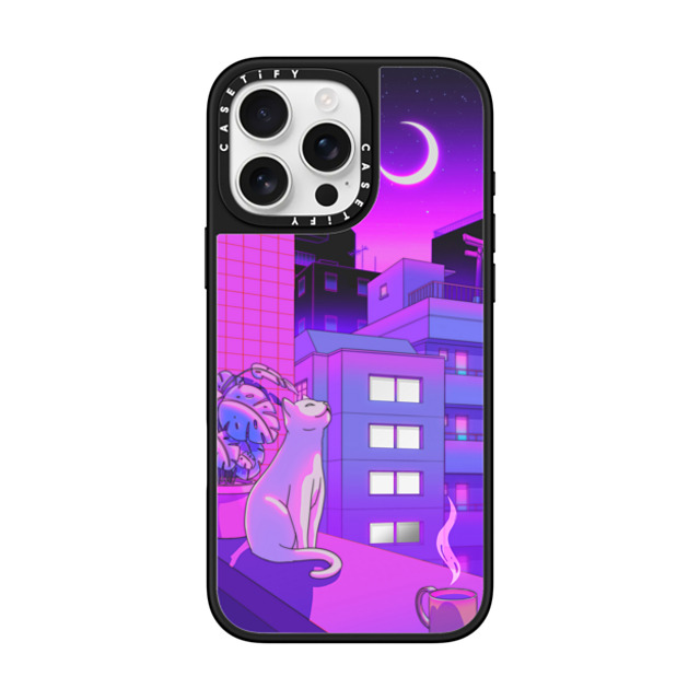 Owakita x CASETiFY iPhone 16 Pro Max ケース Silver on Black ミラーケース MagSafe対応 Under The Neon Moon