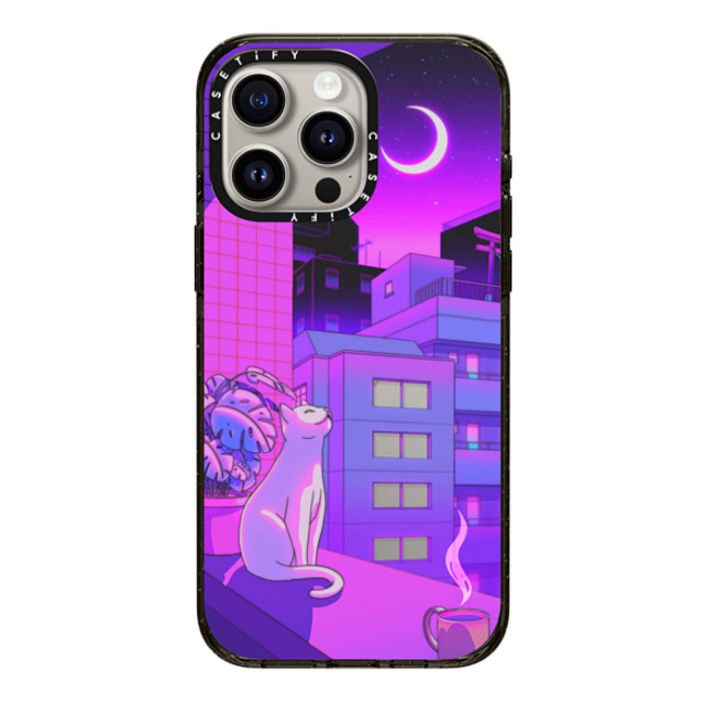 Owakita x CASETiFY iPhone 15 Pro Max ケース ブラック インパクトケース Under The Neon Moon