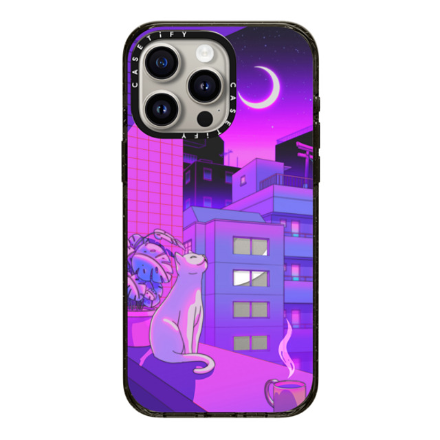 Owakita x CASETiFY iPhone 15 Pro Max ケース ブラック インパクトケース MagSafe対応 Under The Neon Moon