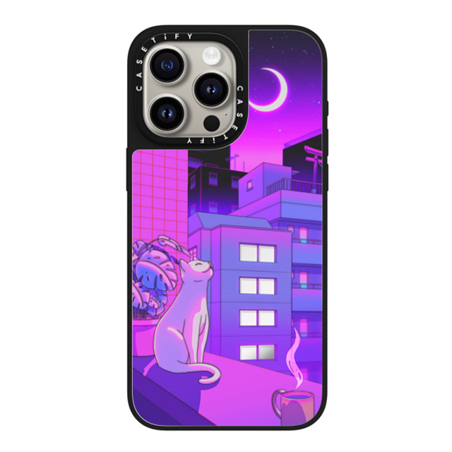 Owakita x CASETiFY iPhone 15 Pro Max ケース Silver on Black ミラーケース MagSafe対応 Under The Neon Moon