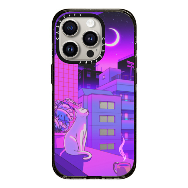 Owakita x CASETiFY iPhone 15 Pro ケース ブラック インパクトケース Under The Neon Moon