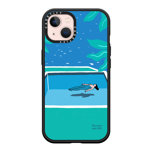 Lorraine Sorlet x CASETiFY iPhone 13 ケース マットブラック インパクトケース MagSafe対応 SWIMMING TIME