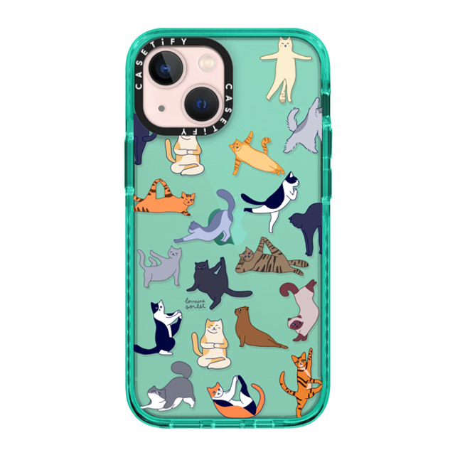 Lorraine Sorlet x CASETiFY iPhone 13 Mini ケース ティール インパクトケース YOGA CATS