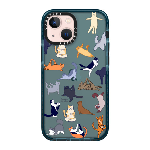 Lorraine Sorlet x CASETiFY iPhone 13 Mini ケース Pacific Blue インパクトケース YOGA CATS