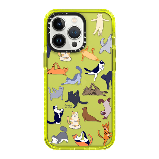 Lorraine Sorlet x CASETiFY iPhone 13 Pro ケース Yoga ネオン イエロー インパクトケース YOGA CATS Father's Day Lorraine Sorlet x CASETiFY iPhone 13 Pro ケース Yoga ネオン イエロー インパクトケース YOGA CATS Father's Day