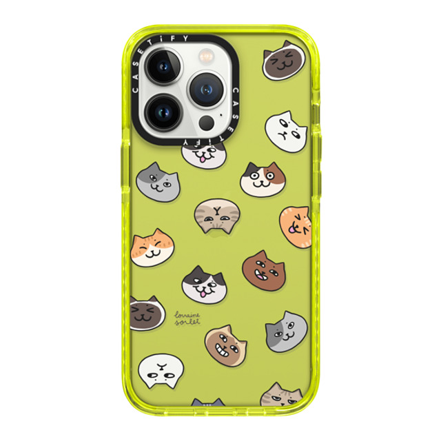 Lorraine Sorlet x CASETiFY iPhone 13 Pro ケース Pattern ネオン イエロー インパクトケース CATS MOOD Back to School Lorraine Sorlet x CASETiFY iPhone 13 Pro ケース Pattern ネオン イエロー インパクトケース CATS MOOD Back to School