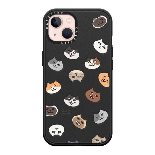 Lorraine Sorlet x CASETiFY iPhone 13 ケース マットブラック インパクトケース MagSafe対応 CATS MOOD