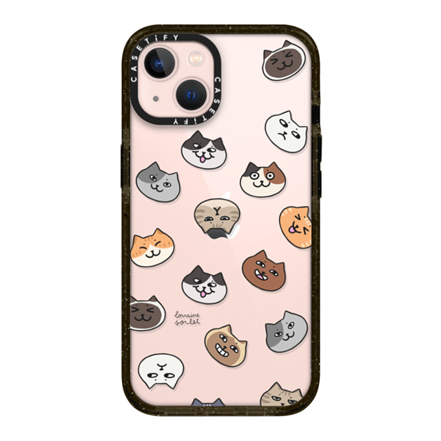 Lorraine Sorlet x CASETiFY iPhone 13 ケース ブラック インパクトケース CATS MOOD