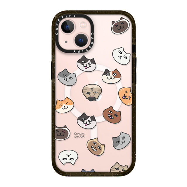 Lorraine Sorlet x CASETiFY iPhone 13 ケース ブラック インパクトケース MagSafe対応 CATS MOOD