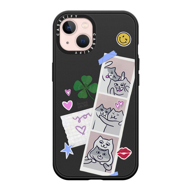 Lorraine Sorlet x CASETiFY iPhone 13 ケース マットブラック インパクトケース MagSafe対応 CATS POLA