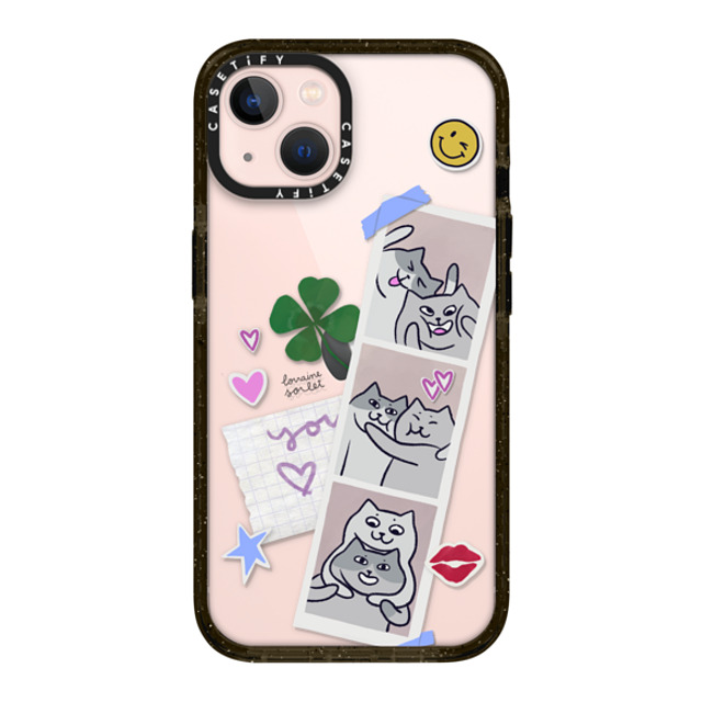 Lorraine Sorlet x CASETiFY iPhone 13 ケース ブラック インパクトケース CATS POLA