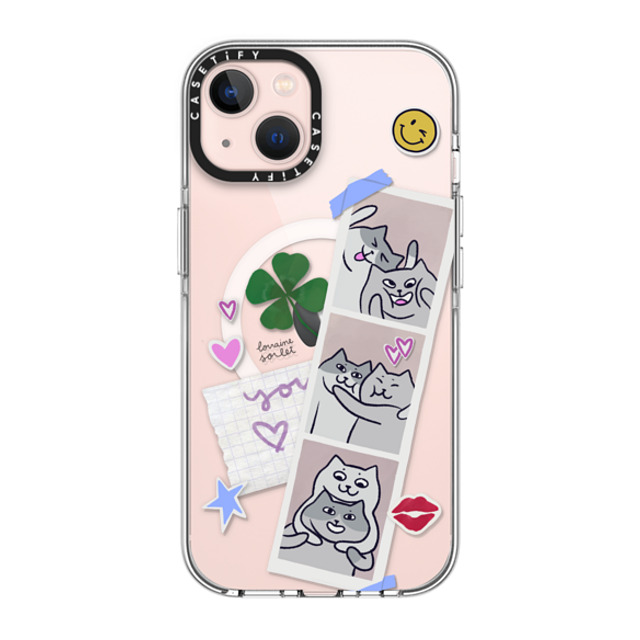 Lorraine Sorlet x CASETiFY iPhone 13 ケース クリア クリア ケース MagSafe対応 CATS POLA