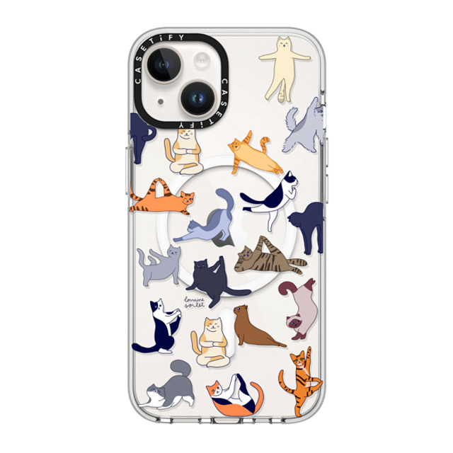 Lorraine Sorlet x CASETiFY iPhone 14 Case Clear Clear Case MagSafe Compatible YOGA CATS Lorraine Sorlet x CASETiFY iPhone 14 Case Clear Clear Case MagSafe Compatible YOGA CATS